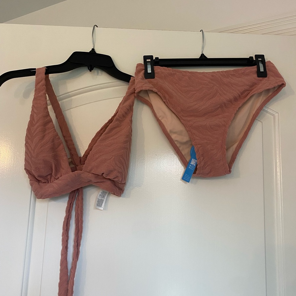 Cupshe Blush Textured Bikini Set